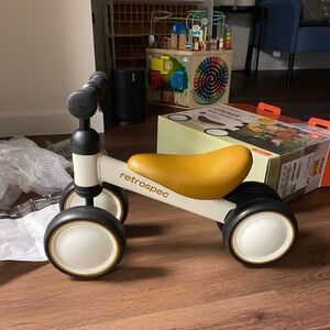 Retrospec Cricket Baby Walker Balance Bike - Cream White and Brown